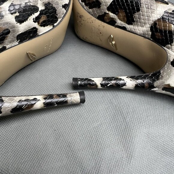 Diane Von Furstenberg DVF Snake Embossed High Stiletto Heels Shoes Size 7.5 - Picture 5 of 8